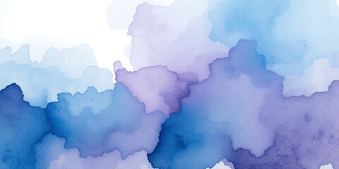 Sticker - Abstract watercolor background in shades of blue and purple.