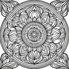 Mandala in blue series mandala Illustration 