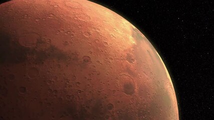 Wall Mural - mars planet rotating in its own orbit in outer space.