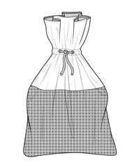 drawstring bucket bag mockup template vector design.