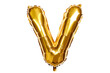 © Oksana - Foil golden balloon letter V isolated on white background