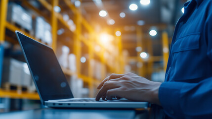 Supply Chain Logistics Management on Laptop