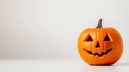 Canvas Print - Pumpkin isolated on a white background with space for text suitable for Halloween