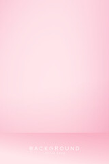 Wall Mural - soft light pink gradient vertical room background for product display, vector design