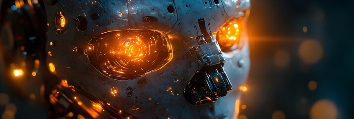 Leinwandbilder - A futuristic depicting advanced intelligence controlling and governing human beings through the use of highly sophisticated robotic and cybernetic technologies.