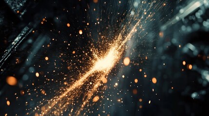 Wall Mural - abstract image depicting a burst of light and particles, evoking energy and motion.