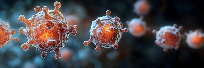 Poster - Detailed Microscopic View of Novel Coronavirus Outbreak - Highly Detailed 3D Render of the Molecular Structure of the COVID-19 Virus