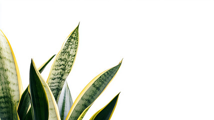 Sansevieria trifasciata snake plant Isolated on white background