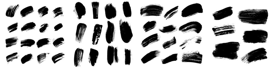 Aufkleber - An illustration set of grunge brush strokes painted with watercolors.