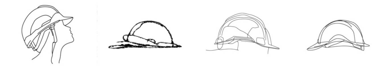 Leinwandbilder - Hard hat isolated on one line