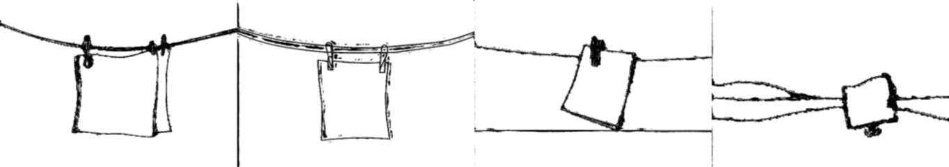 Leinwandbilder - A one-line drawing of an isolated modern object - papers attached to a paper clip