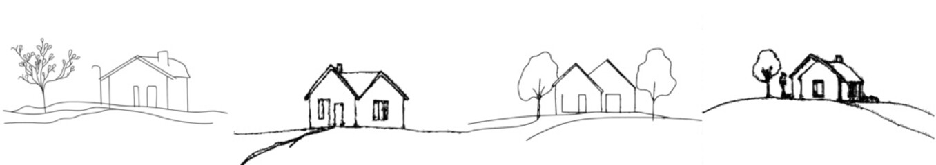 Leinwandbilder - An agency that specializes in real estate house markets with a one-line logo design
