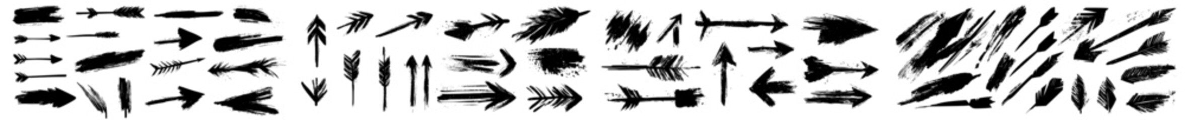Leinwandbilder - A grunge arrow in modern style. A grunge arrow brush. A grunge arrow paint