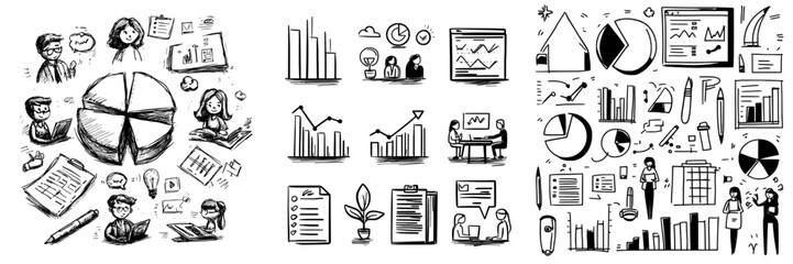 Leinwandbilder - The illustration depicts a smart idea concept illustration with a light bulb, digital innovation company, business marketing icons, and a modern set. Marketing innovation startup, light bulb sketch