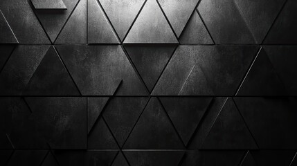 Abstract Monochrome Triangular Mosaic: A Study in Depth and Dimension