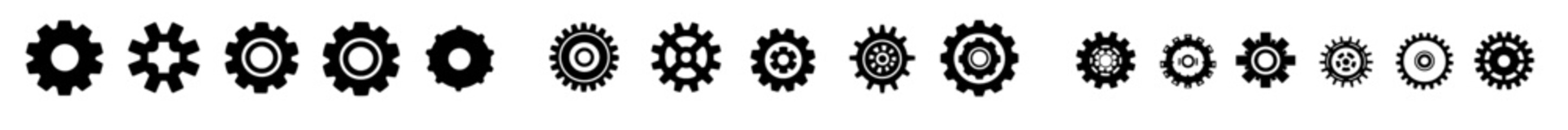 Leinwandbilder - Engineering symbol or logo. Gear icon modern set. Mechanics icon modern set.