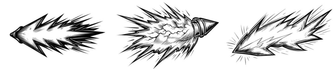 Leinwandbilder - Illustration with a black and white style of flash doodles.