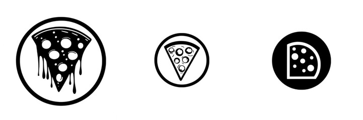 Wall Mural - Modern pizza icon. Pizzeria illustration sign. Fast food symbol. Food logo.