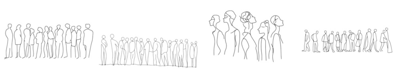 Aufkleber - People drawing man woman modern illustration. Detailed illustration of a graphic person. Hand drawn sketch of a person, isolated sketch of a person. Human continuous line drawn in continuous line.