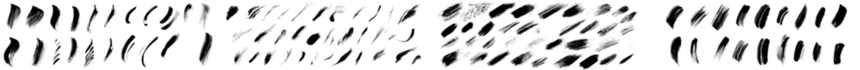 Leinwandbilder - Underlines and strikethrough doodle lines set. Simple sketch dividers, minimal emphasis, ink pen, marker style. Scribble modern illustration isolated on transparent background.