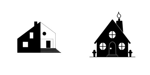 Leinwandbilder - A modern home icon. An illustration sign for a house. A cottage symbol. A hut logo.
