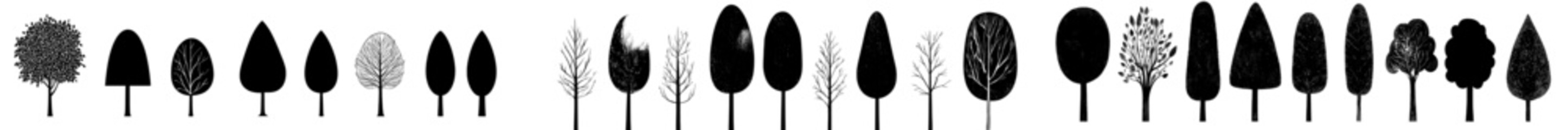 Aufkleber - Modern tree icon set. Nature illustration sign collection. Green symbol.