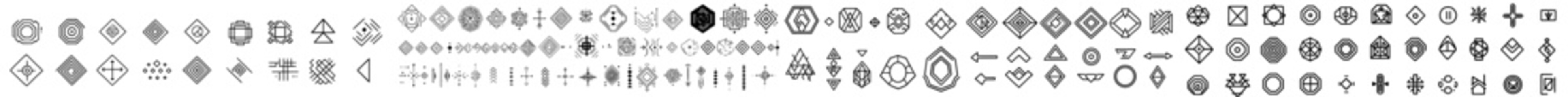 Poster - A modern geometric icon set. A geometric figure illustration sign collection. A coaster stencil.
