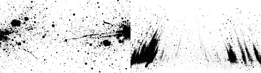 Leinwandbilder - Isolated black grainy texture on white background. Distress overlay texture. Modern illustration. Abstract background. Black pepper scattered. Grunge design elements.