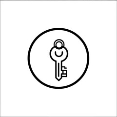 Poster - Symbol or logo for a keyhole. Lock illustration. Lock illustration sign.