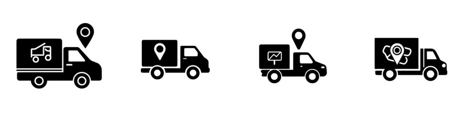 Poster - The package to location icon is a modern design illustration template