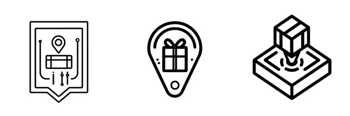 Poster - An illustration template showing a delivery location icon line