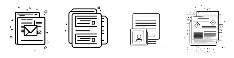 Poster - The shipping data list icon line is designed in a modern design illustration style