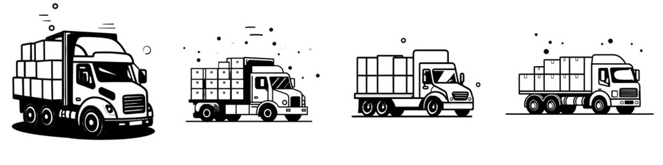 Poster - The cargo truck icon line is a modern illustration template for the cargo truck industry