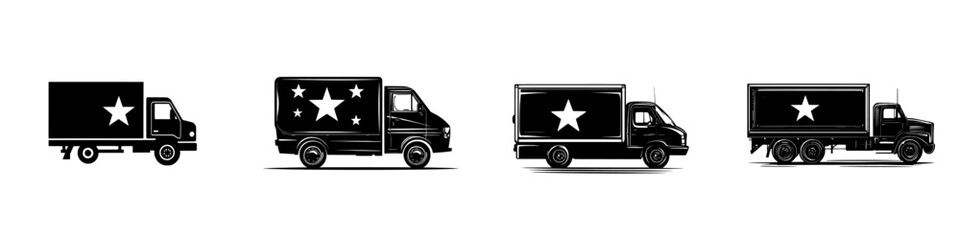 Poster - The quality transport icon has a solid modern design in a trendy style