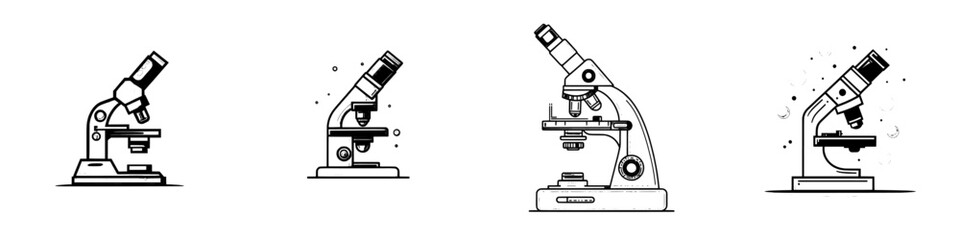 Leinwandbilder - Stylish microscope zoom laboratory icon line design