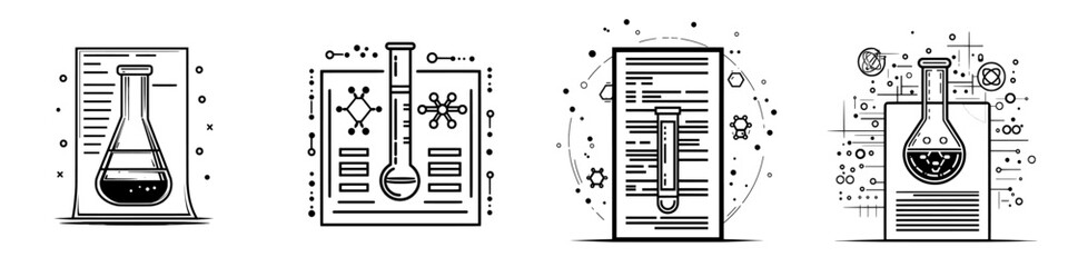 Aufkleber - In trendy style, this data test tube icon line has a modern design