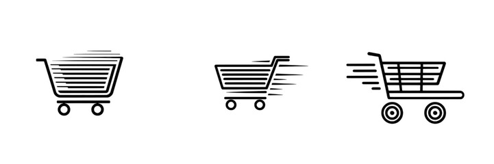 Aufkleber - A fast shopping icon that is modern, trendy, and solid