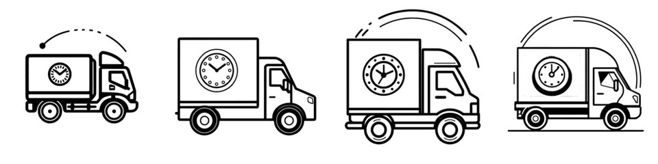 Poster - Modern delivery time icon line in trendy style