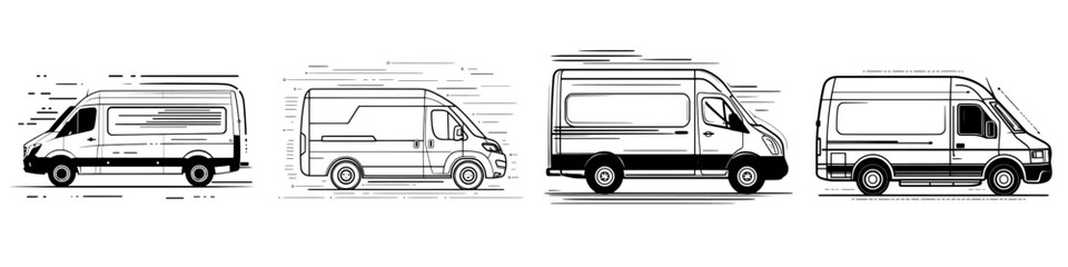 Poster - Icon line for fast transport in a modern style