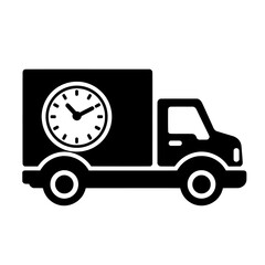 Poster - Solid modern design featuring a trendy style delivery time icon