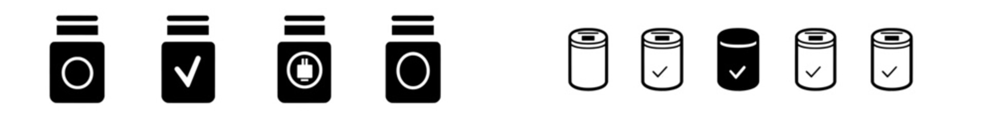 Leinwandbilder - Symbol or logo representing accumulator. Modern set of battery charge icons. Indicator battery illustration sign.