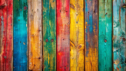 vibrant tapestry of colors unfolds on a rustic wooden wall, each plank painted with a different hue, creating a stunning visual spectacle color old wooden texture background 