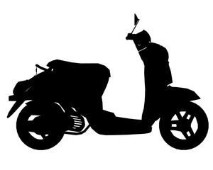 Motorcycle Scooter Isolated vector silhouette illustration or logo design