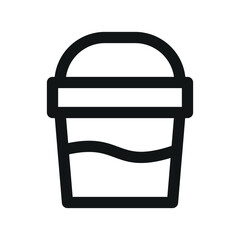 Poster - Milkshake cup UI icon, milk shake drink minimal line vector symbol