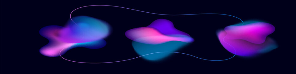 Wall Mural - set of gradient liquid shapes. fluid dynamic elements for your creative graphic design. vector illus