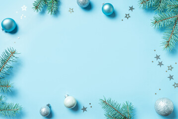 Wall Mural - Blue and Silver Christmas Background