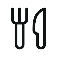 Poster - Fork and knife UI icon, restaurant menu app minimal line vector symbol