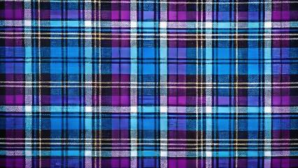 Vintage Style Black, Blue, and Violet Tartan Plaid Texture for Textiles, Clothing, Home Decor, and Abstract Backgrounds