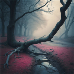 Wall Mural - a misty forest