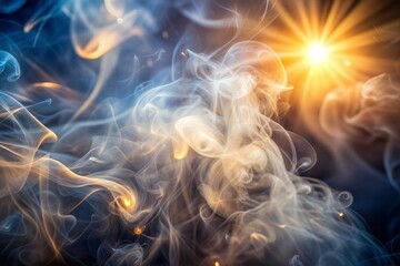 Wall Mural - abstract smoke with burst of light in background and smoke texture